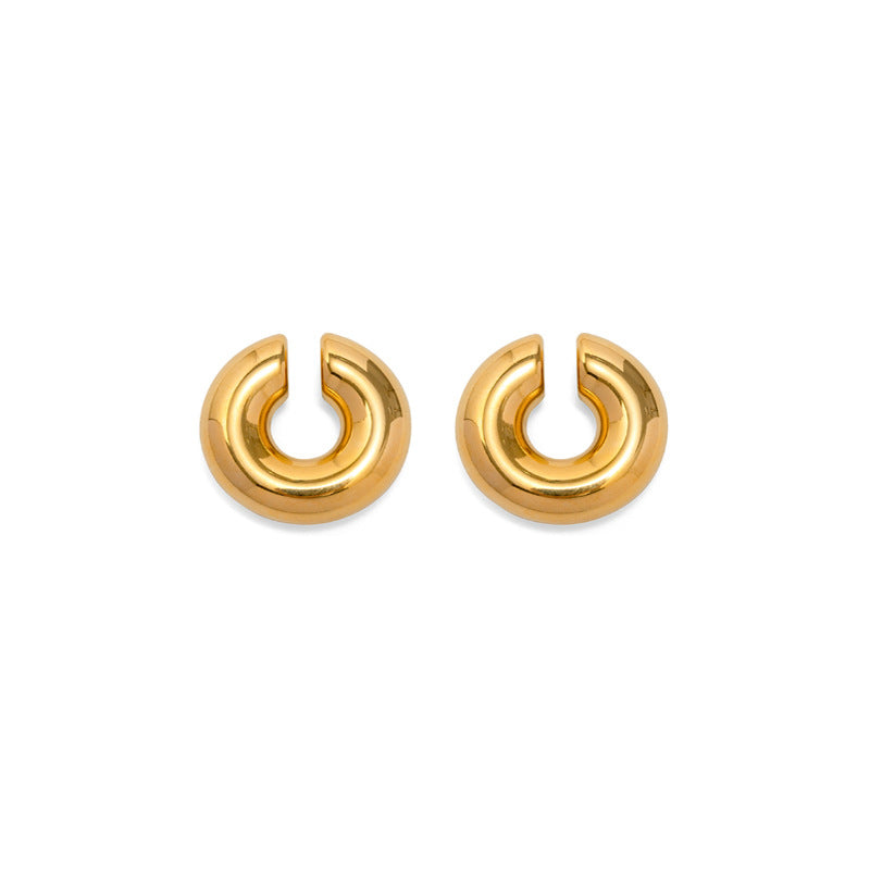 1 par de ear cuffs simple estilo streetwear forma de u chapado en acero inoxidable