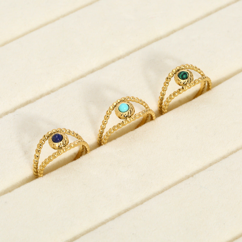 Anillo Abierto de Ojo Incrustado