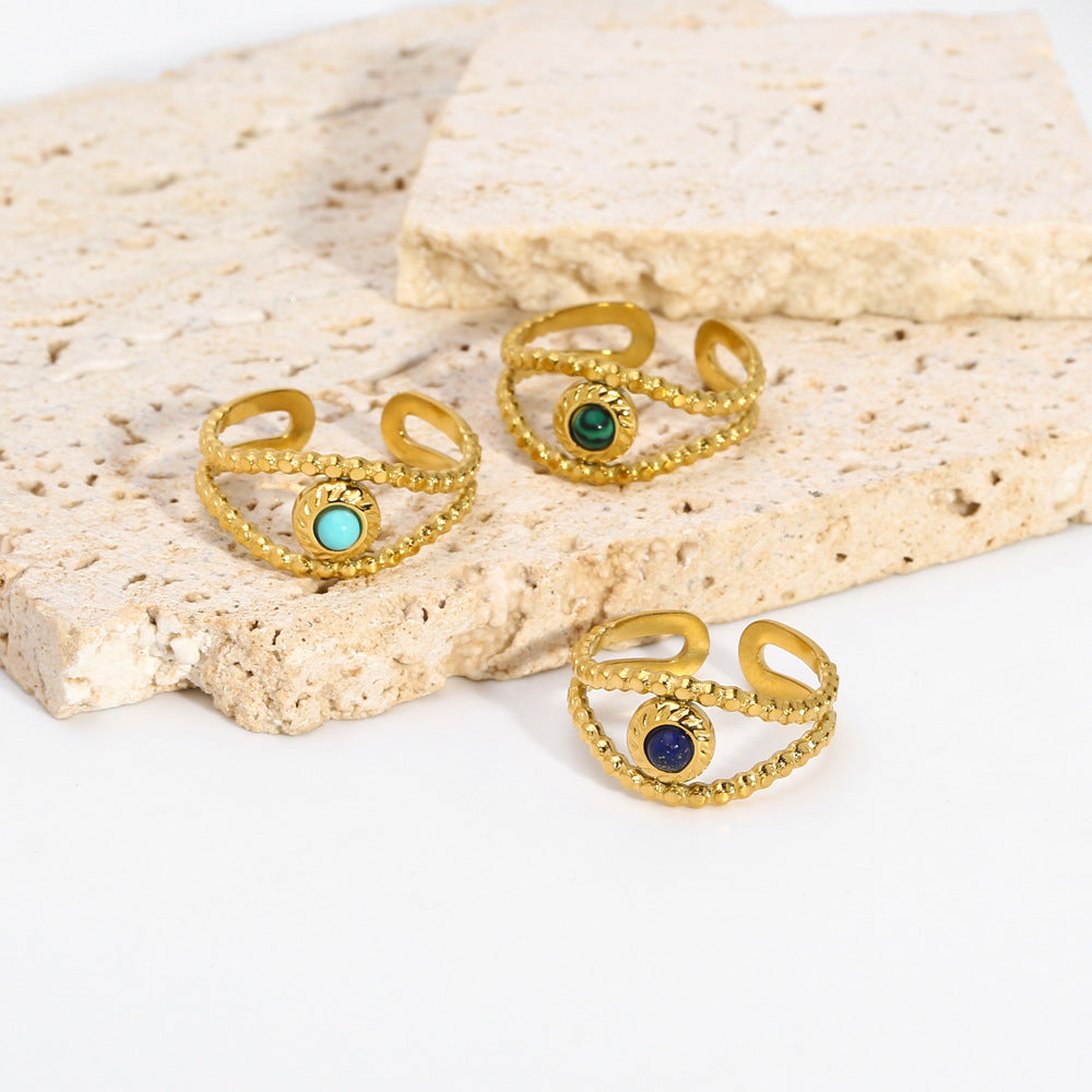 Anillo Abierto de Ojo Incrustado