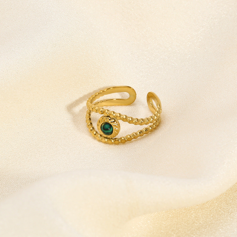 Anillo Abierto de Ojo Incrustado