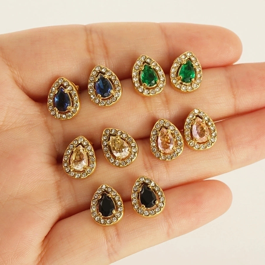 1 Par de Pendientes Elegantes Estilos Acero Inoxidable