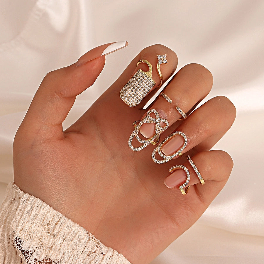 Anillos Geométricos Para Uñas