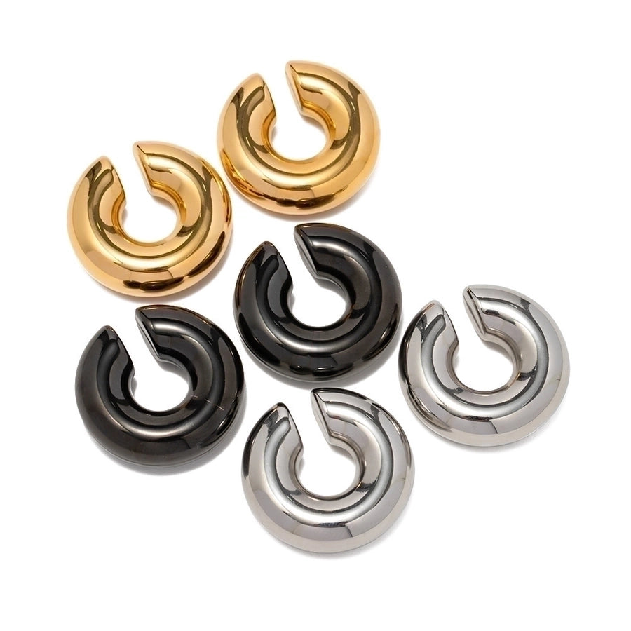 1 par de ear cuffs simple estilo streetwear forma de u chapado en acero inoxidable