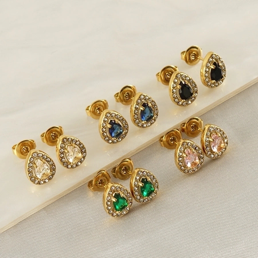 1 Par de Pendientes Elegantes Estilos Acero Inoxidable