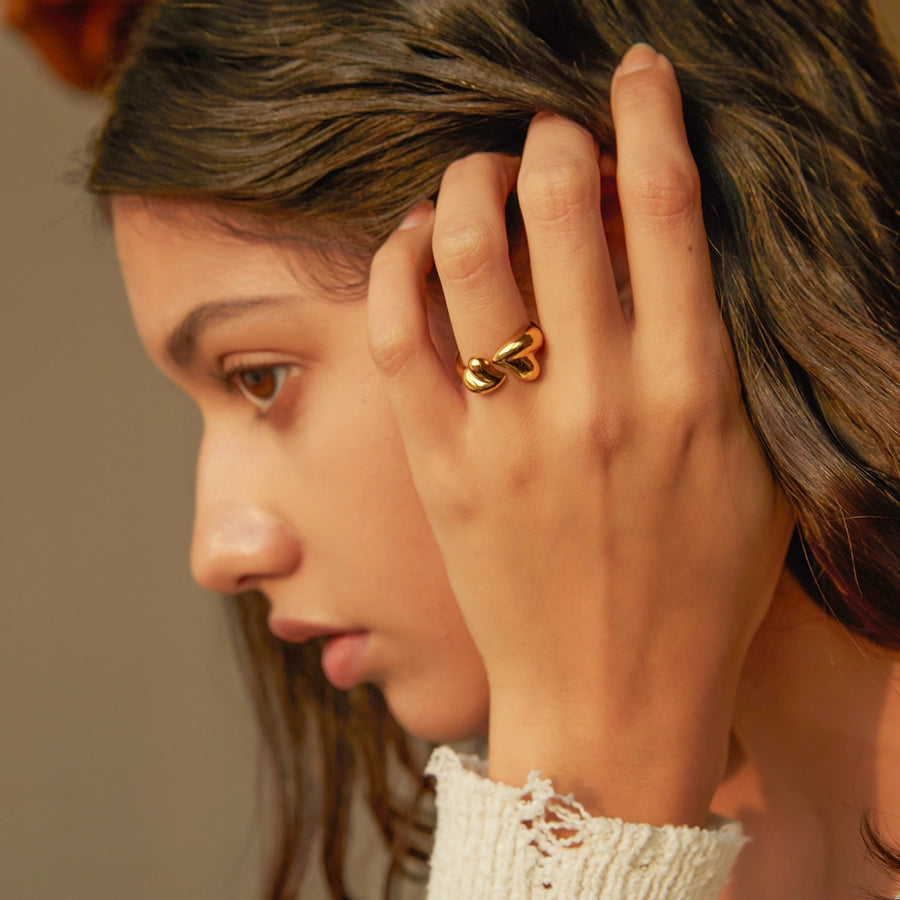 Anillo Abierto En Forma de Corazón Chico