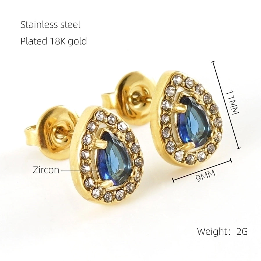 1 Par de Pendientes Elegantes Estilos Acero Inoxidable