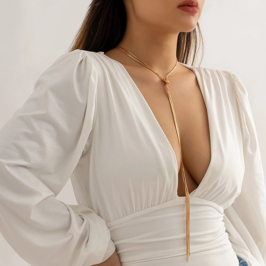 Collar Largo Con Nudo