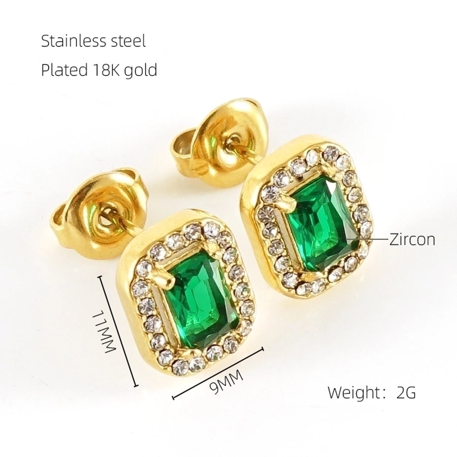 1 Par de Pendientes Elegantes Estilos Acero Inoxidable