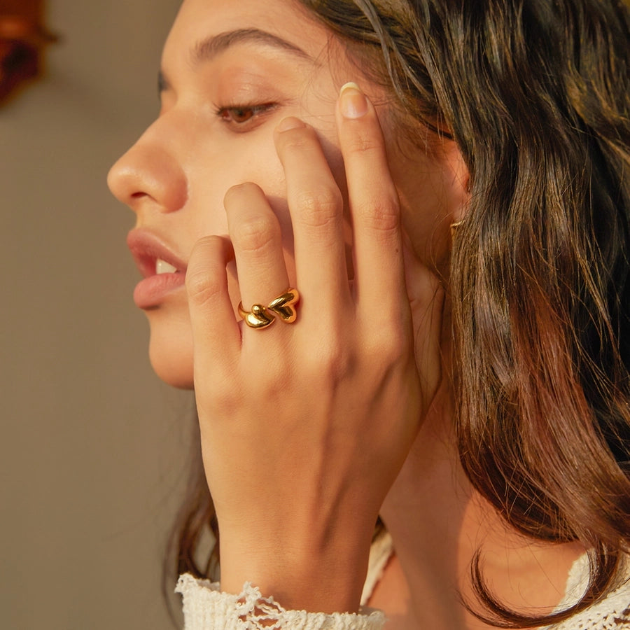 Anillo Abierto En Forma de Corazón Chico
