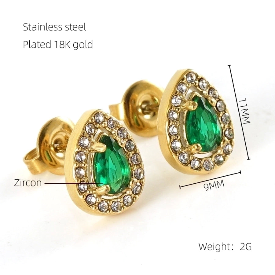 1 Par de Pendientes Elegantes Estilos Acero Inoxidable