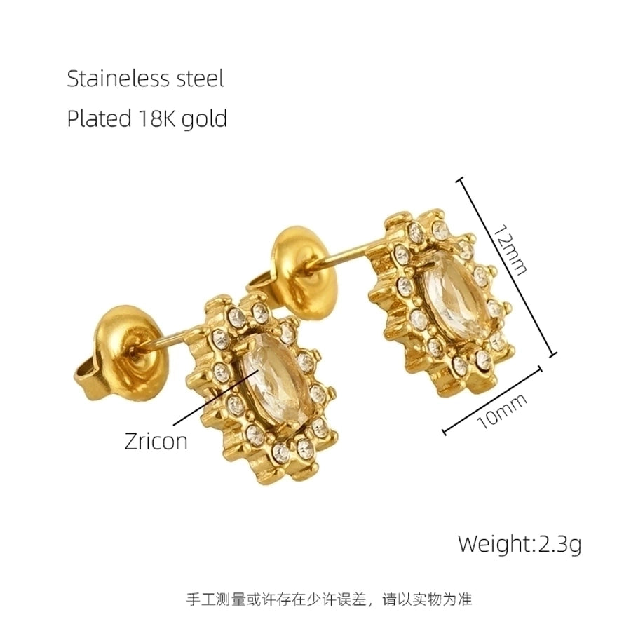 1 Par de Pendientes Elegantes Estilos Acero Inoxidable