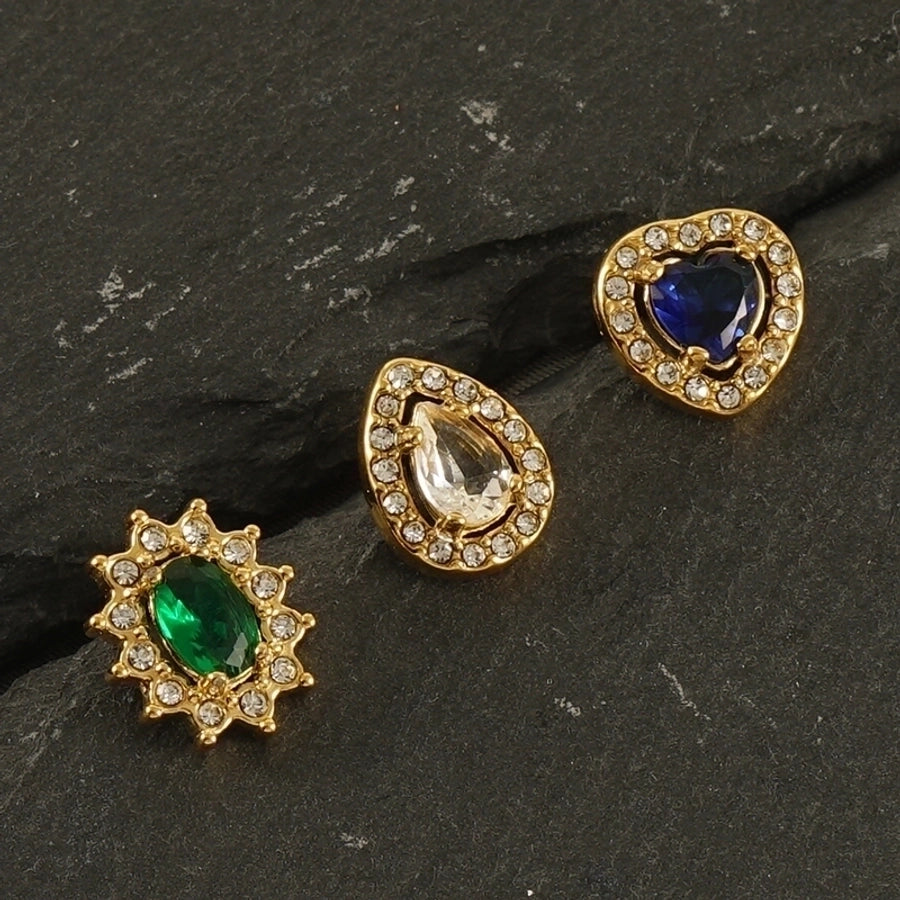 1 Par de Pendientes Elegantes Estilos Acero Inoxidable