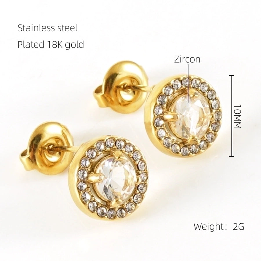 1 Par de Pendientes Elegantes Estilos Acero Inoxidable