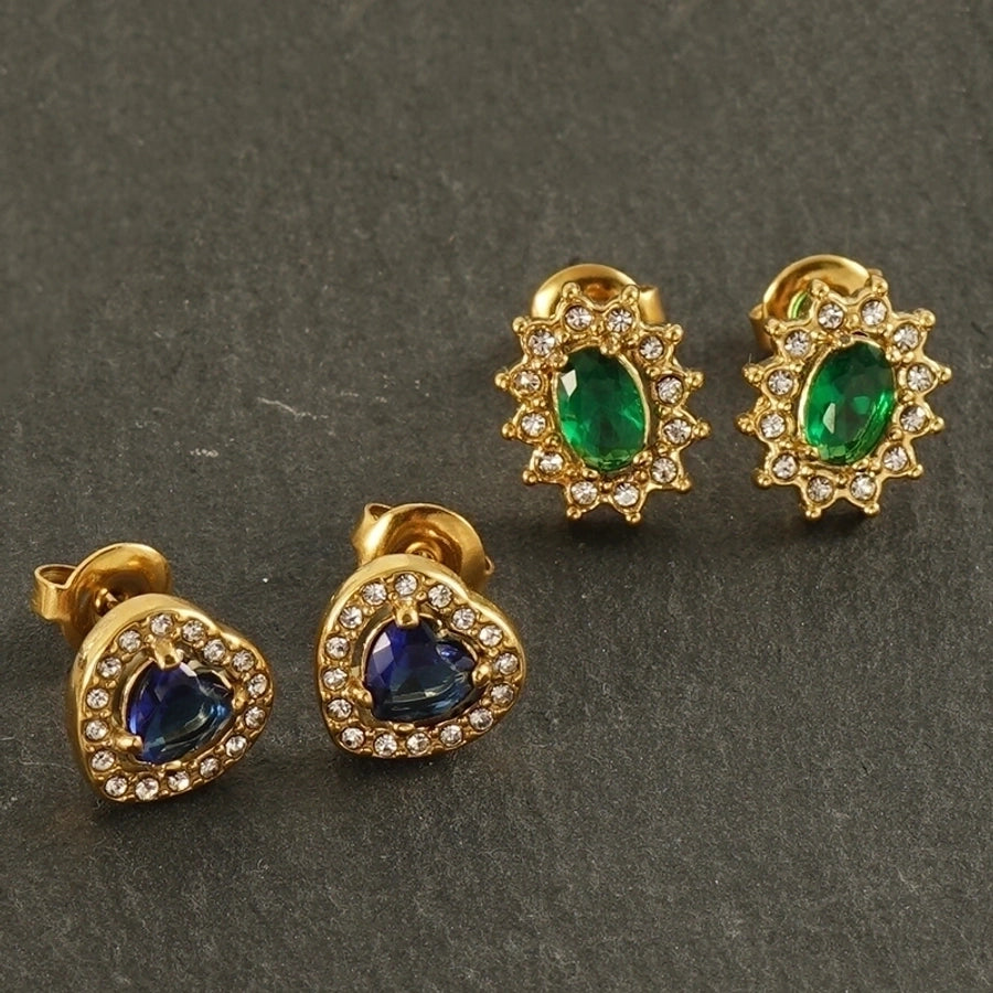 1 Par de Pendientes Elegantes Estilos Acero Inoxidable