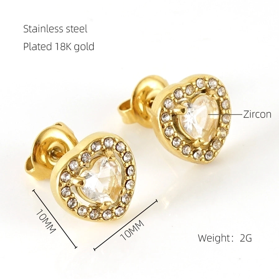 1 Par de Pendientes Elegantes Estilos Acero Inoxidable
