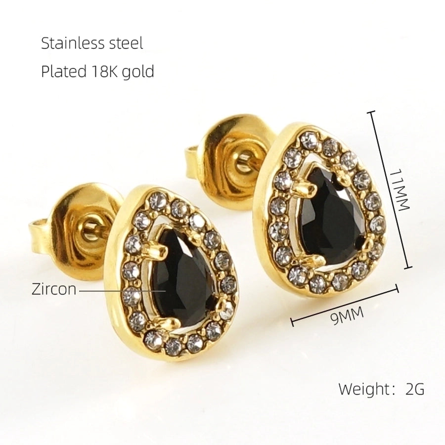 1 Par de Pendientes Elegantes Estilos Acero Inoxidable