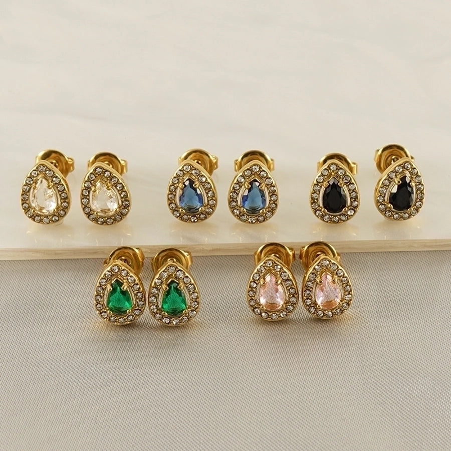 1 Par de Pendientes Elegantes Estilos Acero Inoxidable