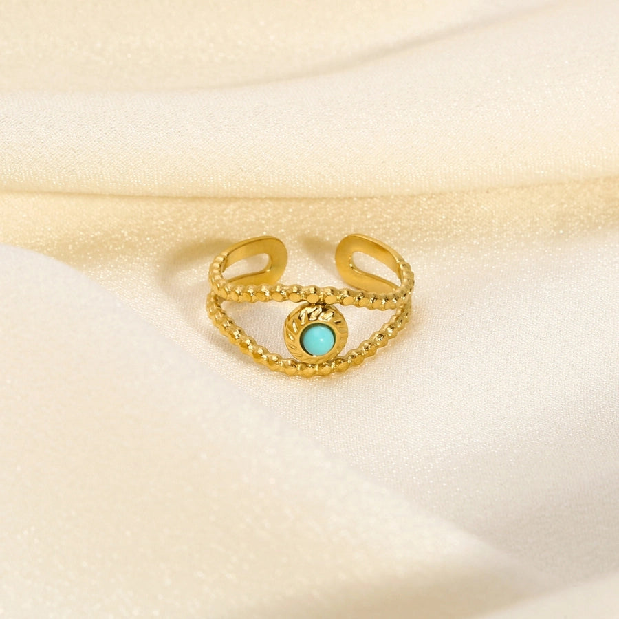 Anillo Abierto de Ojo Incrustado