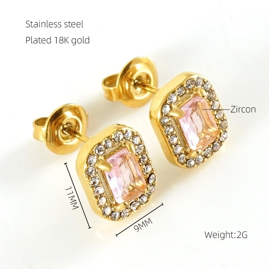 1 Par de Pendientes Elegantes Estilos Acero Inoxidable