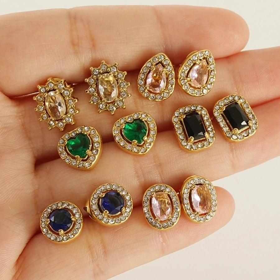 1 Par de Pendientes Elegantes Estilos Acero Inoxidable