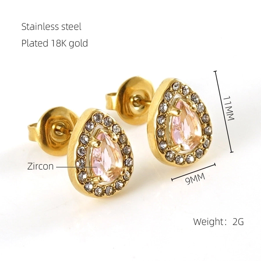 1 Par de Pendientes Elegantes Estilos Acero Inoxidable
