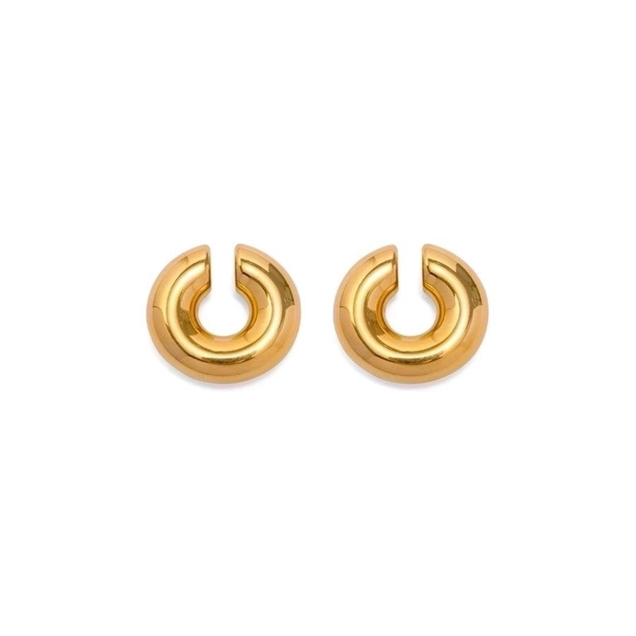1 par de ear cuffs simple estilo streetwear forma de u chapado en acero inoxidable