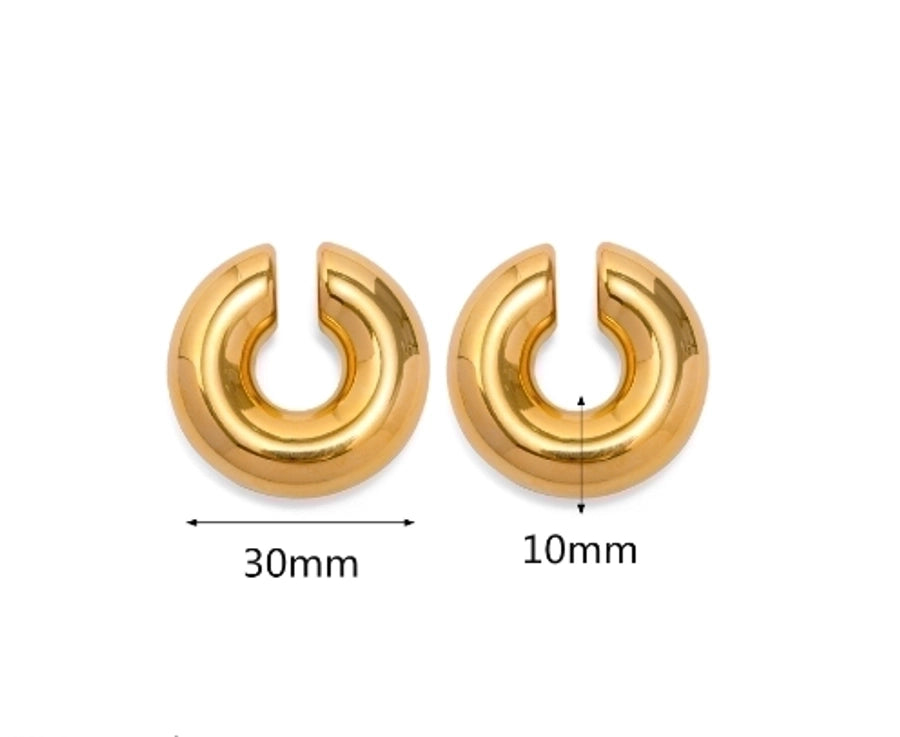 1 par de ear cuffs simple estilo streetwear forma de u chapado en acero inoxidable