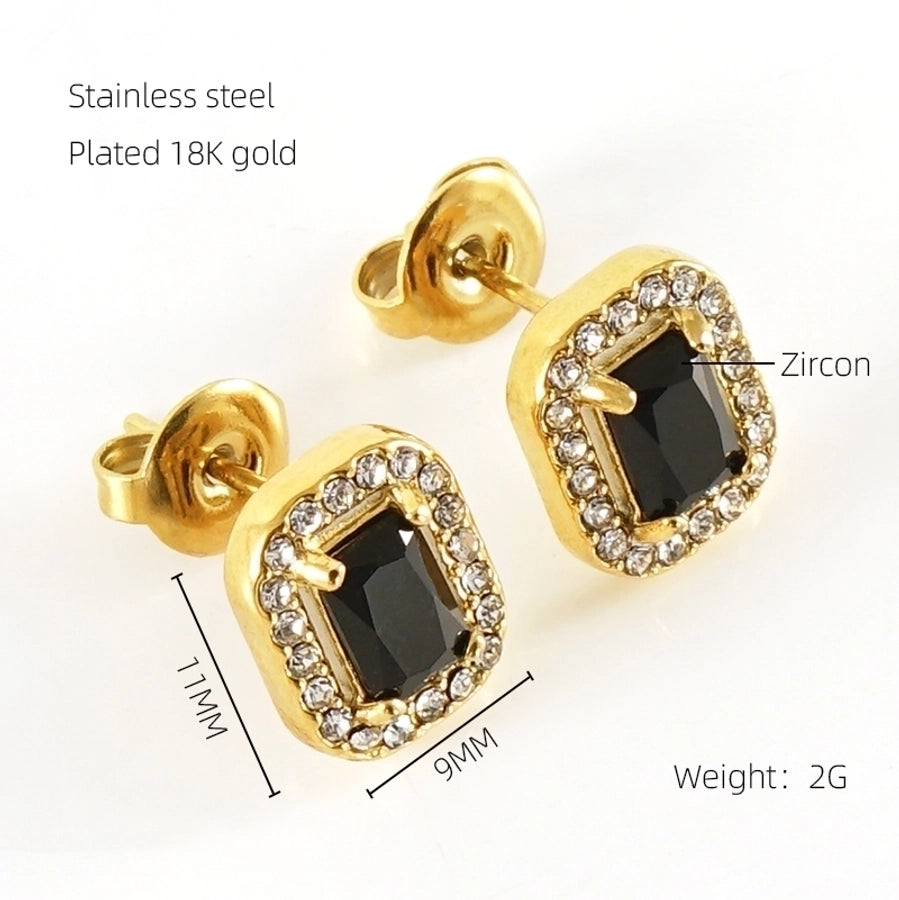 1 Par de Pendientes Elegantes Estilos Acero Inoxidable