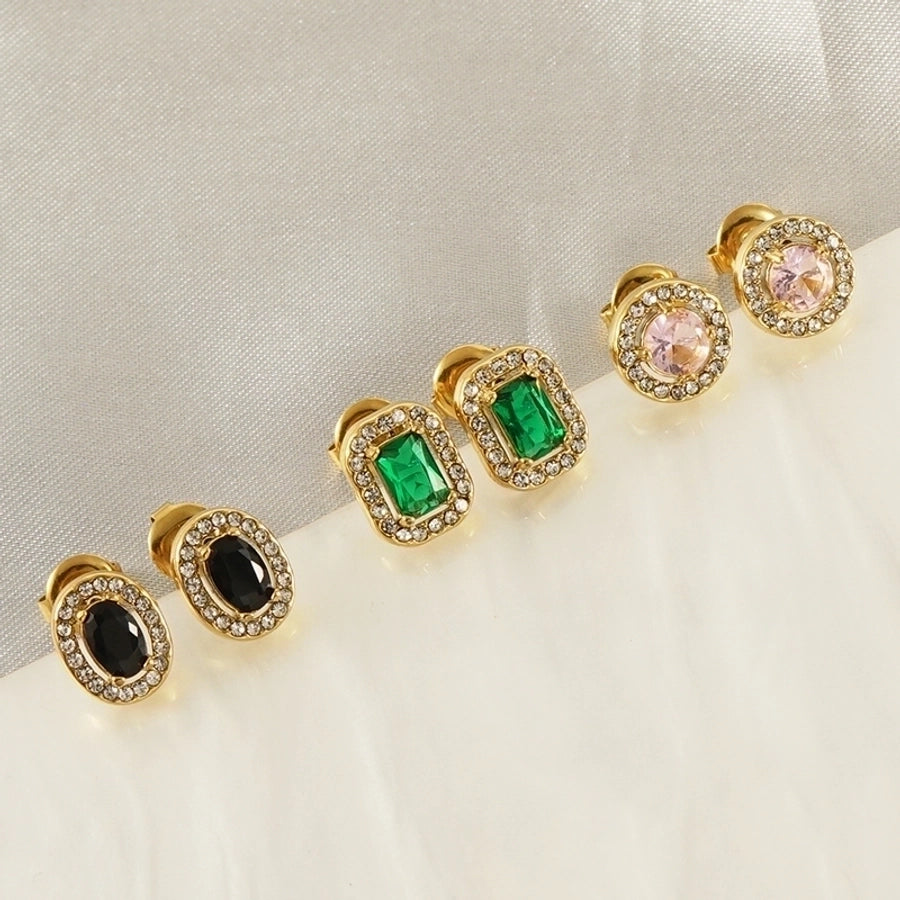 1 Par de Pendientes Elegantes Estilos Acero Inoxidable