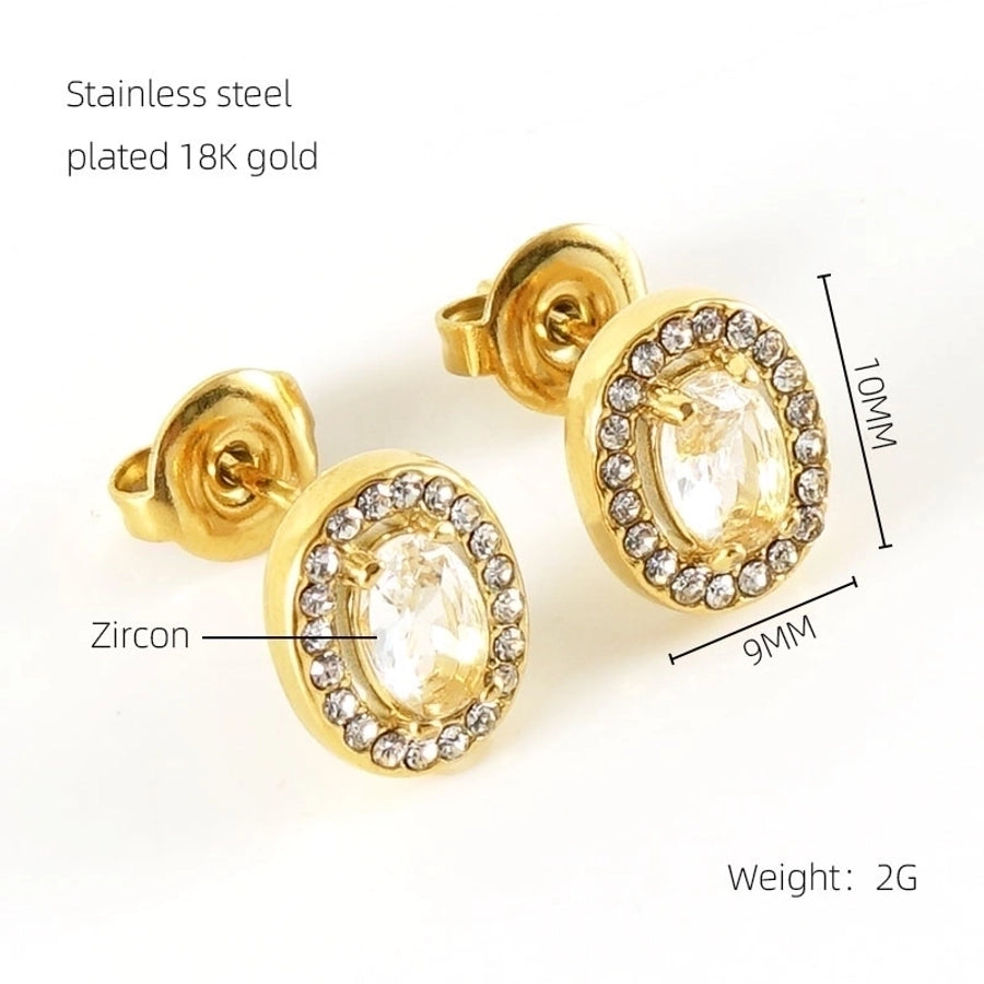 1 Par de Pendientes Elegantes Estilos Acero Inoxidable