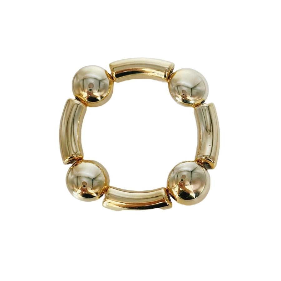 Pulsera Asimétrica de Cobre con Diseño de Globo y Motivo de Gotas de Agua en Forma de Rombos