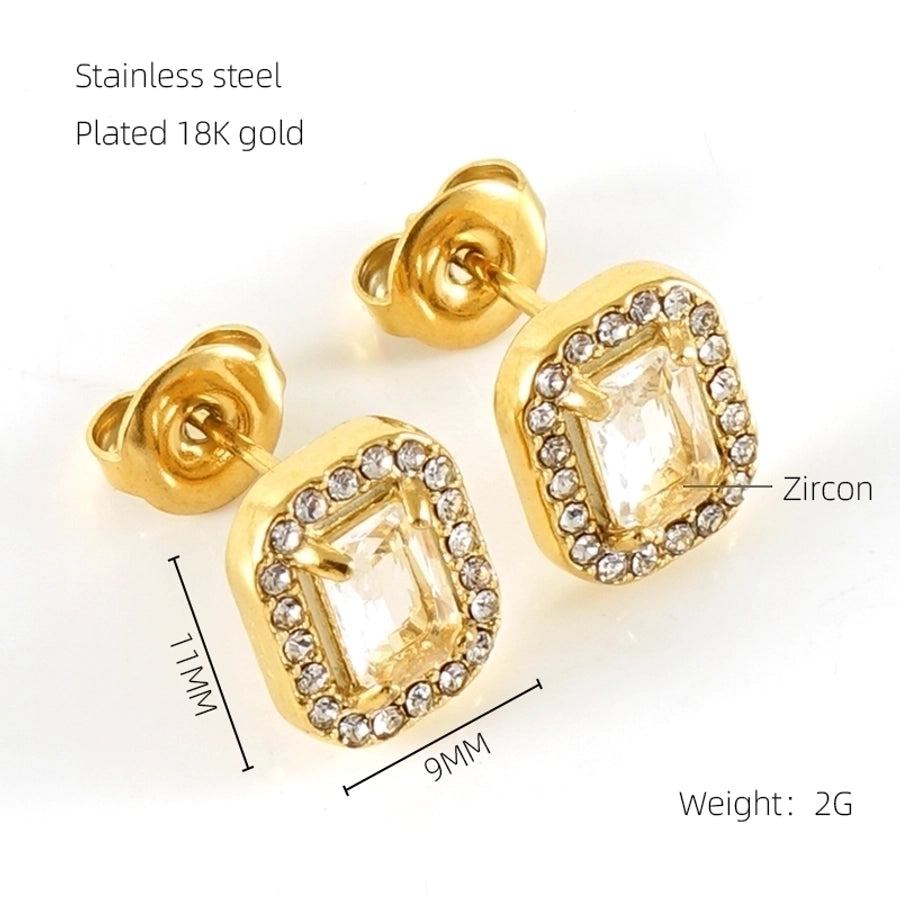 1 Par de Pendientes Elegantes Estilos Acero Inoxidable
