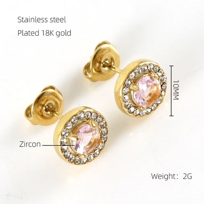 1 Par de Pendientes Elegantes Estilos Acero Inoxidable