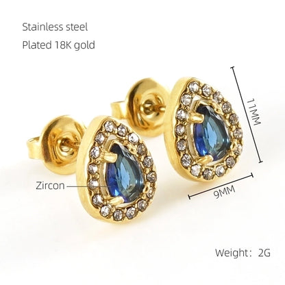 1 Par de Pendientes Elegantes Estilos Acero Inoxidable