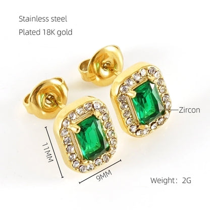 1 Par de Pendientes Elegantes Estilos Acero Inoxidable