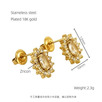 1 Par de Pendientes Elegantes Estilos Acero Inoxidable