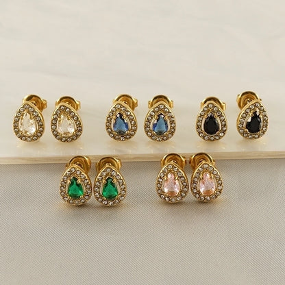 1 Par de Pendientes Elegantes Estilos Acero Inoxidable