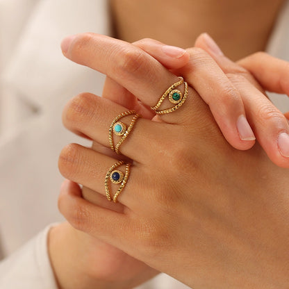 Anillo Abierto de Ojo Incrustado