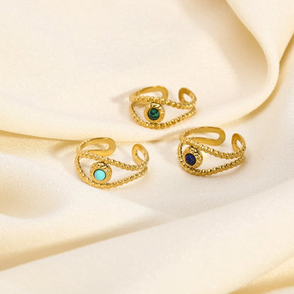 Anillo Abierto de Ojo Incrustado