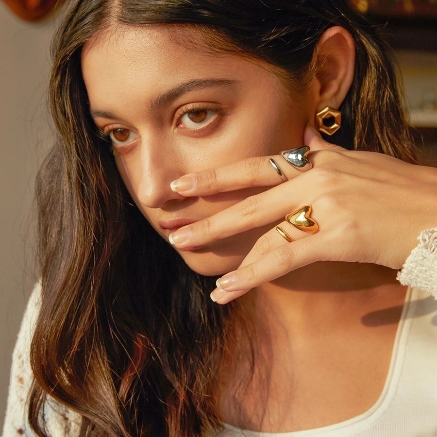 Anillo Abierto en Forma de Corazón