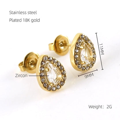 1 Par de Pendientes Elegantes Estilos Acero Inoxidable