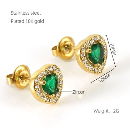 1 Par de Pendientes Elegantes Estilos Acero Inoxidable